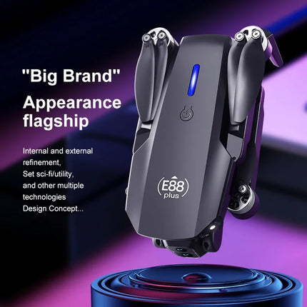 E88Plus Quadcopter Drone w/ 90° Adjustable Camera: Brushless, Optical Flow, RC Toy