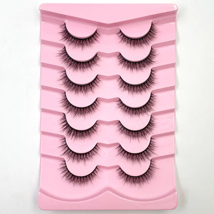New 7 pairs of thick, 3D simulation mink fur fake eyelashesshort, dramatic fake eyelashes  wholesale full line fake eyelash make