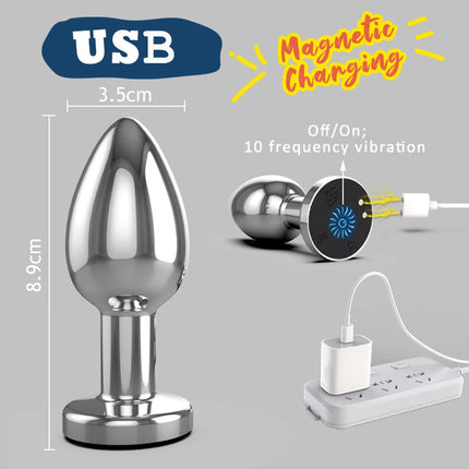 Vibrating Anal Plug Vibrator Remote Control 10 Powerful Vibrations Prostate Massager with Flashing Light Base Sex Toy for Couple