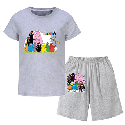 Barbapapa T-shirt for A Boy Two-piece Set for Children From 6 To 12 Years Old Summer Sale Toddler Girl Clothes Junior Girl Cloth