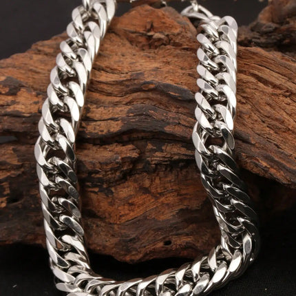 1 Piece of Thick Cuban Chain with Double-Woven Six-Sided Polished Links and Dragon Head Clasp, 18K Gold-Colored Stainless Steel Men's Adjustable Bracelet, Bold Hip-Hop Fashion Trend, Stylish and Cool, Suitable for Men's Daily