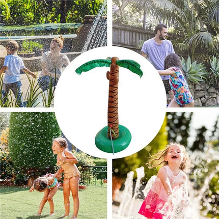 Summer Giant Inflatable Toys Cartoon Coconut Tree Hawaii Beach Swimming Pool Party Spray Sprinkler Inflatable Water Toys