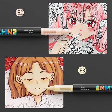 enmy Black box Direct Liquid acrylic markers with paper 24-80 colors soft head colorful painting pen DIY Paint Marker