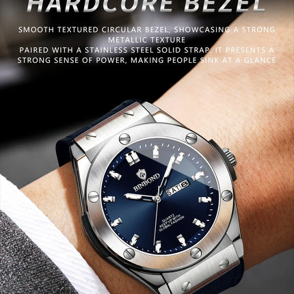 BINBOND Top Brand Business Classic Men's Watches Waterproof Date Week Luxurious Luminous Multifunction Fashion Male Quartz Watch