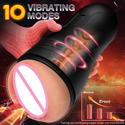 Automatic Male Masturbation Cup Real Vagina Pocket Pussy Penis Oral Masturbator Blowjob Vibration Machine Adult Sex Toy for Man