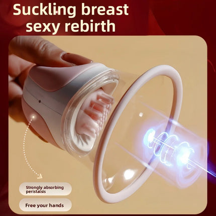 Breast Enlargement Suction Vibrator Rotating  Tongue Licking Vacuum Pump chest Massager Nipple Stimulation Masturbator Sex