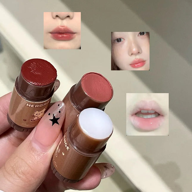 Herorange Portable Tinted Lip Balm 3-Piece Set Moisturizing and Nourishing Anti-Lip Lines Fall/Winter Anti-Dryness Touch-Up Lipstick Multiple Colors Available Long-Lasting Color Essential for Students Daily Use