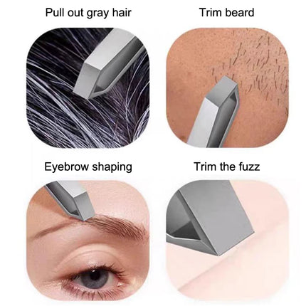 Durable Thickened Stainless Steel Tweezers for Beard Eyebrow Hair Removal Flat Tip Design Easy Grip Facial Hair Plucking Tool