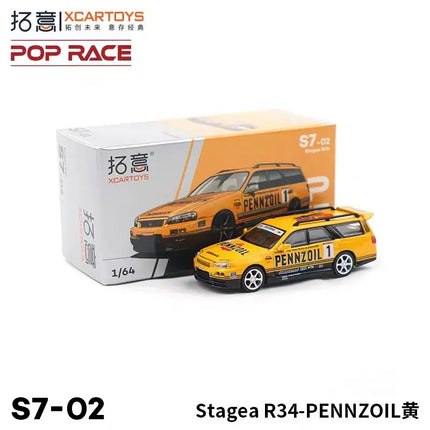 POP RACE 1:64  MAZDA RX7 RE AMEMIYA WIDE BODY Porsche 992 Stinger GTR Alloy Die-Casting Car Model Collection Gift
