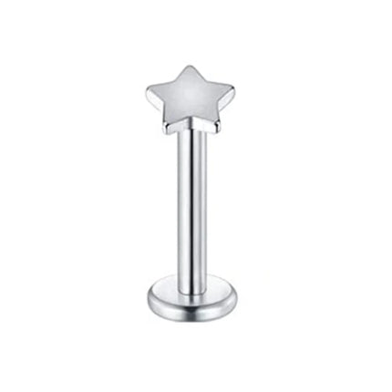1PC Steel Inernally Thread Labret Stud Rings Piercing Star Heart Shape Ear Cartilage Tragus Orelha Stud Helix Piercing Jewelry