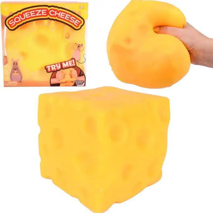 Decompression Soft Cheese Block-yellow, Plastic Decompression Toy with Squeezing Function.
