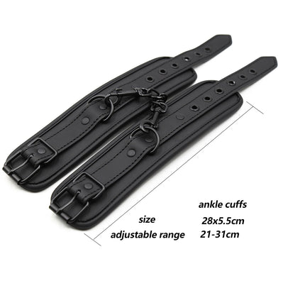 Thierry Adjustable Erotic PU Leather Handcuffs Wrist Ankle Cuffs Bondage Restraints Adult Games BDSM Sex Toys Exotic Accessories