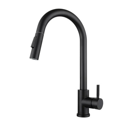 Stainless steel kitchen pull-out faucet hot and cold rotate retractable kitchen sink faucet