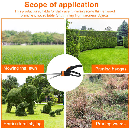 Grass Shears Hedge Shears Grass Cutter 360-Degree Swivel Blade Plant Cutting Scissors Stainless Steel Gardening Shears Plant
