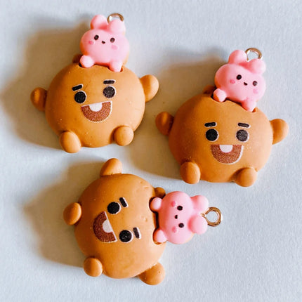 10PCs Cute Animal Cartoon Koala Resin Charms for jewelry making Pendant Small Character Mum Gifts Earring Necklace Accessories