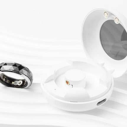 COLMI R11 Ceramic Smart Ring for Men, Fidget Spinner Anxiety Relieve Ring with Charging Case, Health Monitor, 5ATM Waterproof