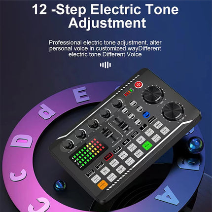 F998 Podcast Live Equipment Bundle, Professional Live Sound Card with Microphone Set Mixer Recording Studio Package Music Singin