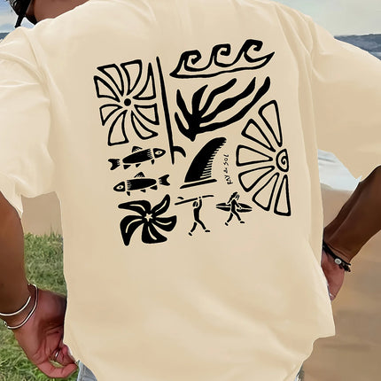 New fashionable printed trendy T-shirt with loose letters for couples, round neck, casual and versatile half sleeves