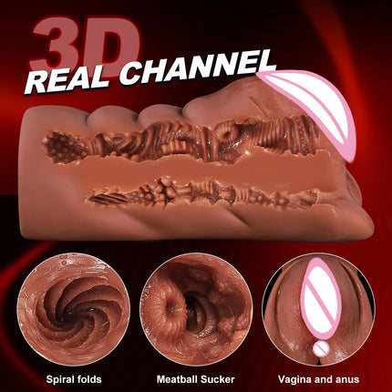 2 in 1 Pocket Pusssy for Men Silicone Vagina Anal 18 Realistic Masturbator Sex Toys for Sex Machine Jerkmate Adult Toys Sex Shop