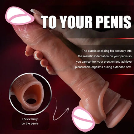 Reusable Enlarger Soft Realistic Penis Sleeve Big Growth Real Silicone Dick Delayed Ejection Extend Cock Condom Sex Toys For Man