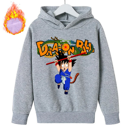 New Dragon Ball Z Hoodies Children's Goku Fleece Sweatshirt Y2k Trendy Plush Hoodie Anime Pattern Clothes Clothing for Boys Gift