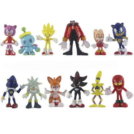 Sonic Shadow Figures 12pcs Set 4-6cm - Hedgehog Action Dolls Gift