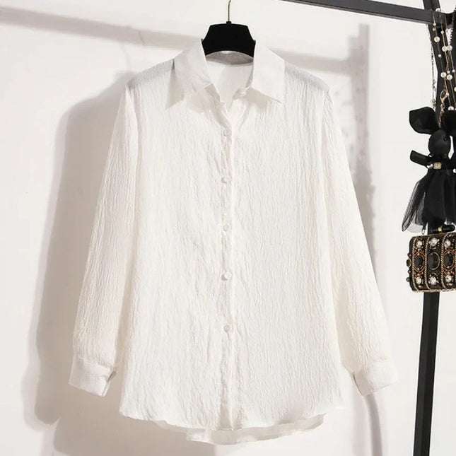 2026 Plus Size Women Blouses New Fashion Long Sleeved Shirts Comfortable Office Casual Tops Women's Clothing