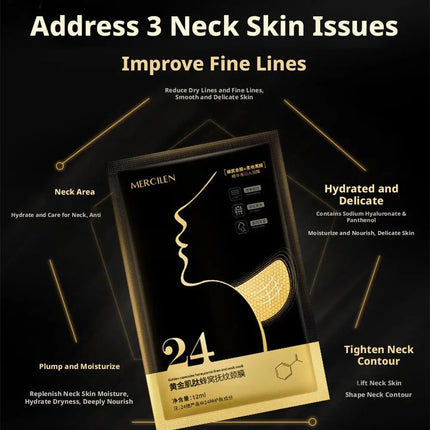 Honeycomb Neck Mask Golden Moisturizing Neck Pads, Firming & Lifting Treatment Neck Masks Beauty Necks Skin Care Products
