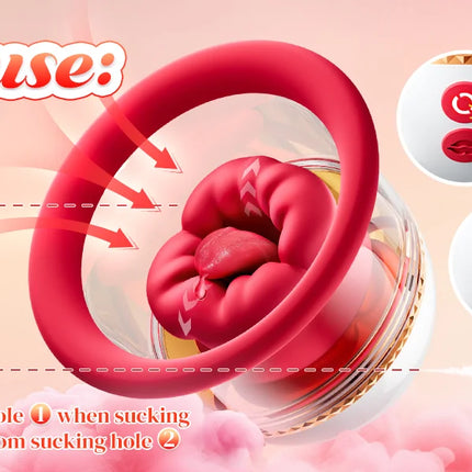Breast Massage Vibrator with Suction Head Tongue Clitoris Stimulator AV Breast Corrector Female Self Pleasure Toy