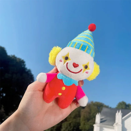 Women Man Personality Cute Joker Stuffed Toy Key Chains Lovely Circus Clown Cloth Doll Girls Handbag Ornament Funny Keychains