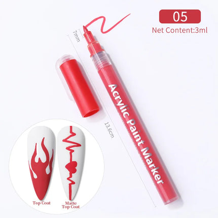 Nail Art Drawing Pen Graffiti Nail Acrylic Pen Waterproof Painting Liner DIY 3D Abstract Line Nail Art Beauty Tool Manicure