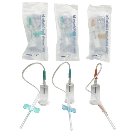 50 Sets of Safe Disposable Vacuum Blood Collection Kits with Safety Lancets, Pet Medical Scalp Vein Kits