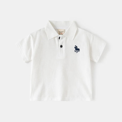 2026 Short Sleeve Summer Boy's Polo Shirt Children Tops Wear 90-130 CM Kids Tees Soft Boys Costumes 4-6Y