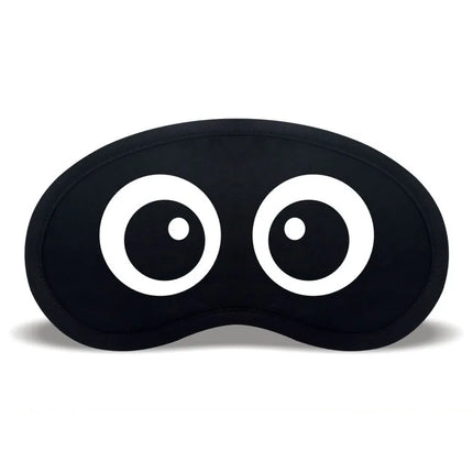 Cute Expression Black Blackout Eye Mask Women Girl Men Office Travel Essential Gift Unisex Funny Cartoon Nap Time Sleep Eye Mask
