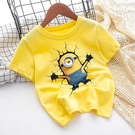 Cute Minionss T-shirt Cotton Boys Girl Toddler Children Short Sleeve Clothes Anime Game Cartoon Kids Streetwear Tees Casual Tops