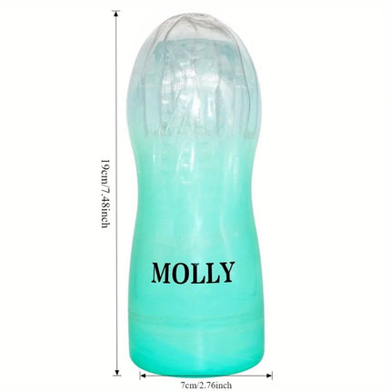 Silicone male masturbation device, adult male sex toy, transparent masturbation cup with suction pocket vaginal sex toy