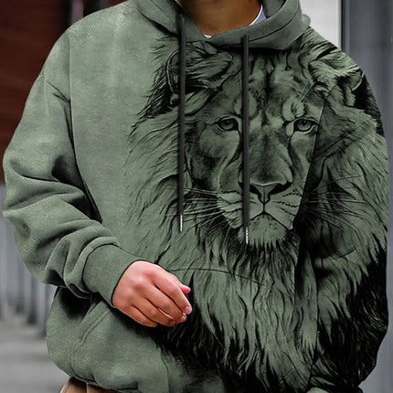 Men's Unisex Hoodie Fashion Pullover Hoodie Sweatshirt Hooded Animal Wolf Lion Dragon Tiger Print Daily 3D Print Casual Hoodies