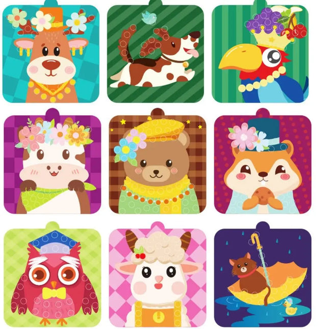 Handmade Material Children's Sticker Book Hairball Educational Animal Pompom Art Kit Early Learning Montessori Pompom Crafts