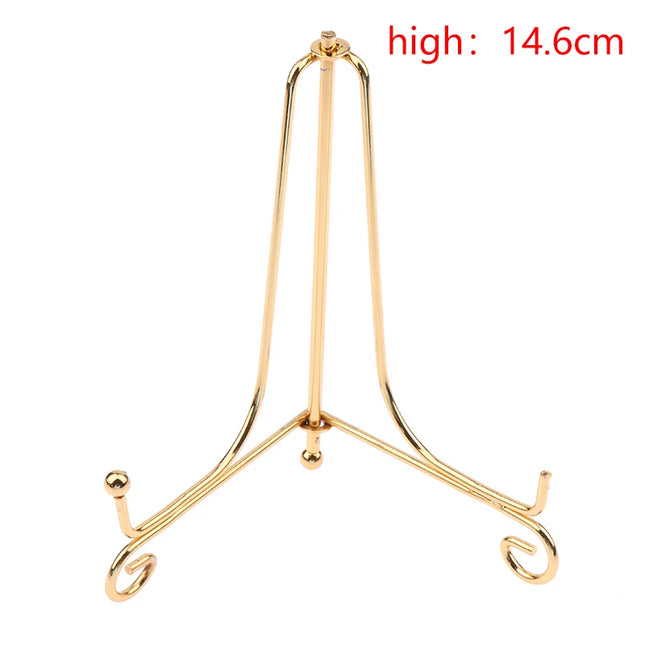 Gold Iron Display Stand Craft Bracket Book Holder Photo Pedestal Bowl Dish Frame Picture Plate Rack Easel Storage Decoration