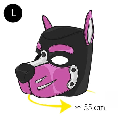 Erotic Charm Colorful Dog Hood with Slave Bondage Rivets Traction Pet Play Collar for Couple BDSM Cosplay Flirting Adult Sex Toy