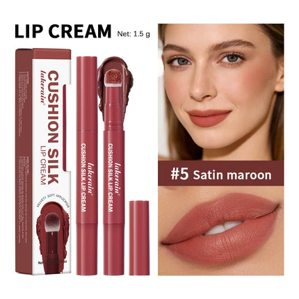 Lakerain Matte Blush Rotating Lipstick Multi-functional Lip Mud for Lips and Cheeks Long-lasting Waterproof Velvet Lip Gloss