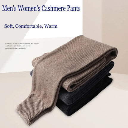 100% Cashmere Wool Thermal Pants for Men Warm Winter Cashmere People Slim Fit Knitted Bottom Warm for Women Legging