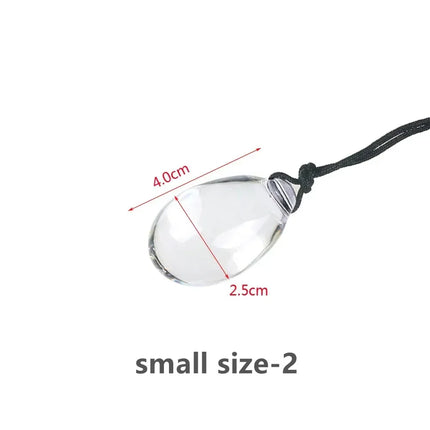Small to Large Oval Beaded Anal Plug with Reinforced Rope Pull Ring - Transparent Glass Anal Trainer for BDSM Play and Personal