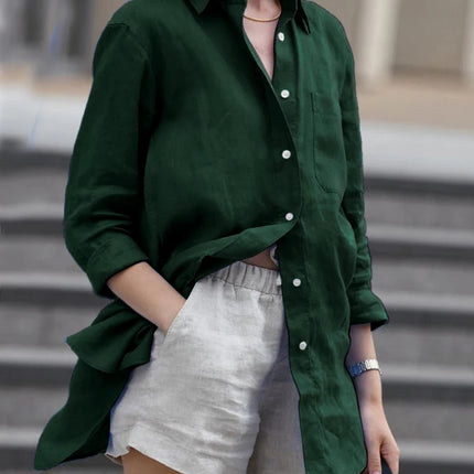 plus Size Women's Fashionable Solid Color Shirt Autumn Top Versatile Outerwear Formal Women's Clothing