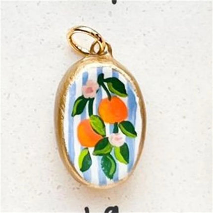 New Cartoon Series Strawberry Charm DIY Oil Drip Painting Colorful Charm Necklace