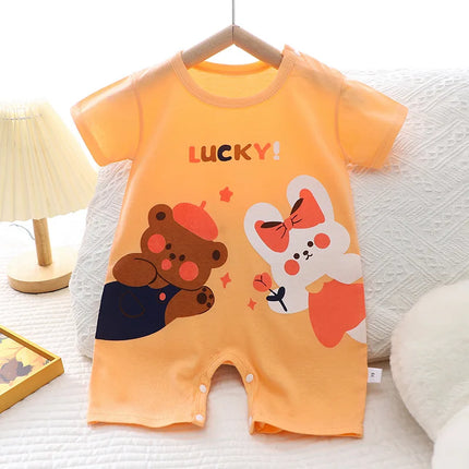 2025 Infant Toddler Crawling Clothes Cotton Summer Boys Girls Thin Male Baby Female Short-sleeved Romper suit Children's Onesie