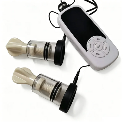 Female Labium Clamps Metal Nipples Clips Clitoris Breast Sucker Pumps 6 Modes Electric Shock Anal Butt Plug Sex Toys for Women