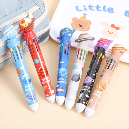 Astronaut 10-Color Pen The Creative Multi-Pen for Vibrant Journaling & Efficient Study Sessions