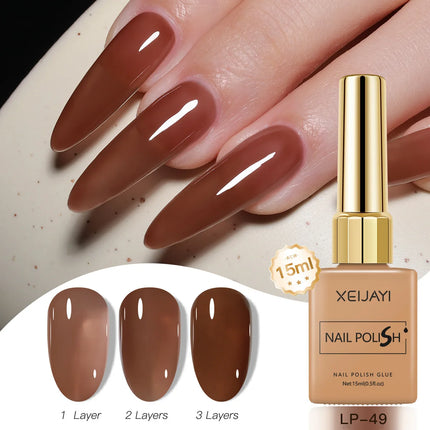 Colored Square Bottle Nail Varnish Gel 60 Colors Gloss Matte Ice-clear Nail Polish Fruit Green Nail Art Soak Off UV Gel Lacquer