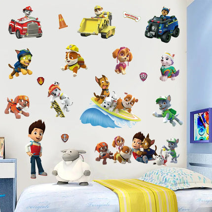 Cartoon 3d Paw Patrol Wall Stickers For Kids Rooms Living Room Boys Girls Children Bedroom PARTY DIY Home Decor